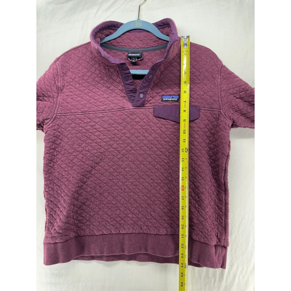 Patagonia Womens Organic Cotton Quilt Snap-T Pullover Purple Heather Large - Picture 5 of 9